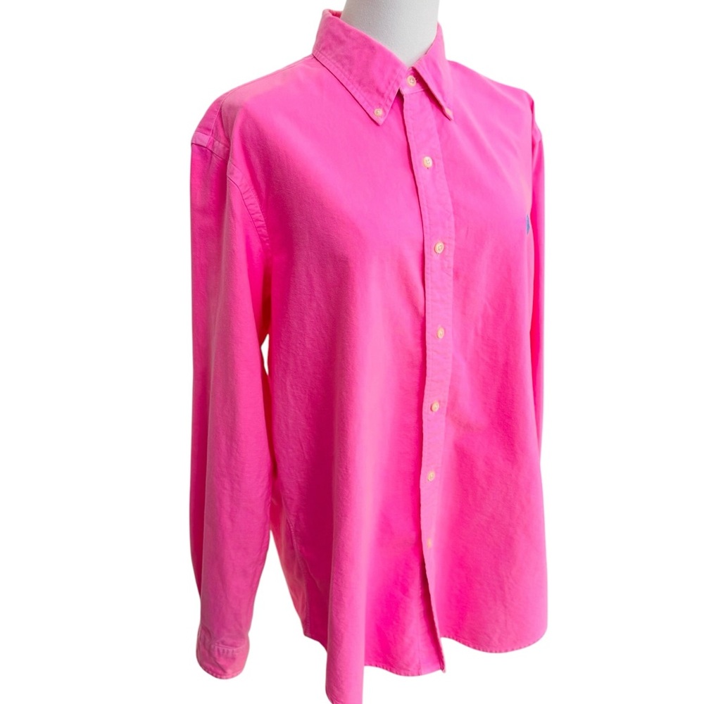 Polo Ralph Lauren Men’s Pink Button Down Oxford Shirt Size Large L 100% Cotton - Picture 3 of 10